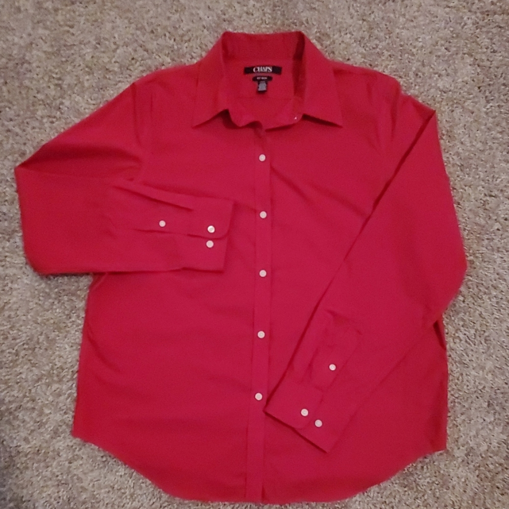 Red button down shirt - NO IRON